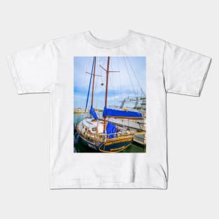Boat Seaport Italy Summer Sail Sea Travel Italy Kids T-Shirt